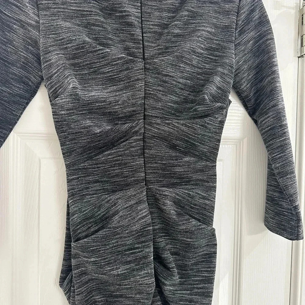 Artelier Nicole Miller Womens Ruched Dress Gray Size XS 3/4 Sleeve EUC - Picture 4 of 8
